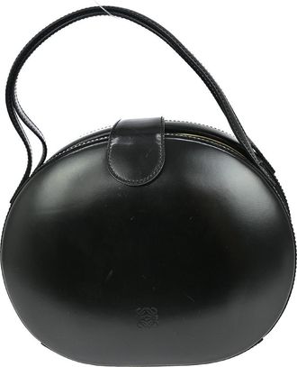 Loewe Anagram Handbag Leather Black Leather Handbag (Pre-Owned)
