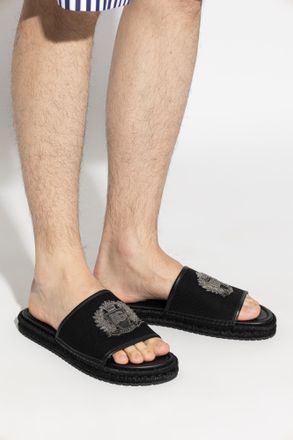 Dolce & Gabbana Flip-flops With Logo, Mens, Black