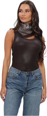 Summum Rib Tanktop Cotton Rib - Dames - Tops - Bruin - Maat: L Katoen
