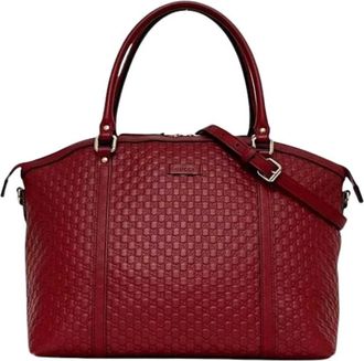 Gucci Pre-owned Shoulder Tote Bag - Dames - Vintage Handtas - Rood - ONE Size - Leer - Vintage