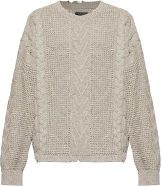 AllSaints Tenter Sweater - Heren - Ronde hals truien - Grijs - XL - Katoen - Truien & Vesten