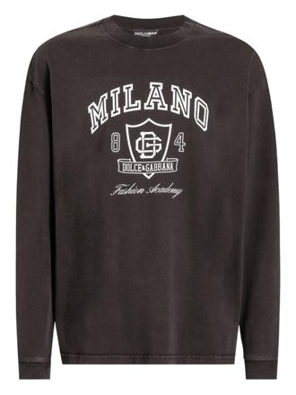 Dolce & Gabbana printed long-sleeve T-shirt - Brown