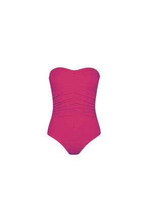 Karla Colletto Womens Basics Ruched Bandeau Bodysuit In Primrose