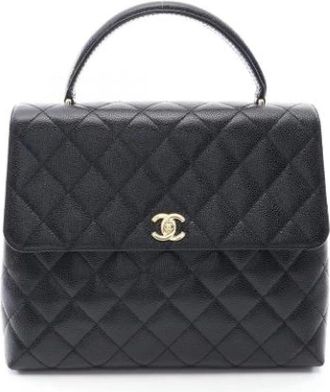 Chanel Pre-owned Vintage Handbag - Dames - Vintage Handtas - Zwart - ONE Size - Leer - Vintage