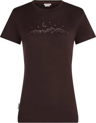 Icebreaker Merino150 TechLite S/S Sparkling Stars Merinoshirt f&uuml;r Damen | braun