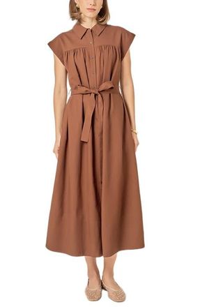 English Factory Belted Short Sleeve Shirtdress in Brown at Nordstrom, Size X-Small