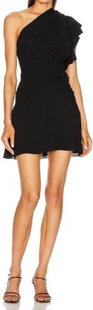 Iro Iro Bonzac One-Shoulder Ruffled Crepe Mini Dress In Black