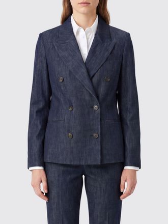 Brunello Cucinelli Blazer a doppiopetto in denim di cotone