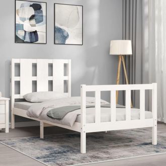 vidaXL Bed Frame without Mattress White 90x200 cm Solid Wood Pine Vidaxl