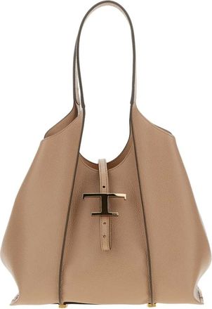 Tod's Shoulder Bags, female, Beige, ONE SIZE, T Timeless Shopping Bag