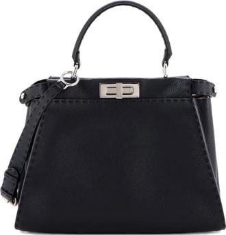 Fendi Selleria Peekaboo Bag Rigid Leather Regular satchel - Nero