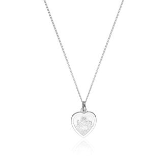 Lily & Roo Silver Small Heart St Christopher Necklace