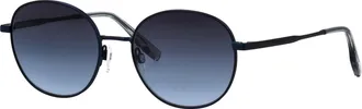 Tom Tailor Sonnenbrille TOM TAILOR Modell 675000, Damen, blau, metallic, Sonnenbrillen Sonnenbrille, Form Rund, Logoschriftzug auf B&uuml;gel, Metallfassung