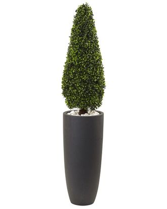 Nearly Natural 50In Boxwood Uv-Resistant Topiary With Cylindrical Planter (Indoor/Outdoor)