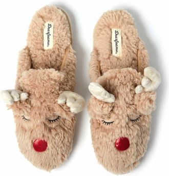 Dearfoams Womens Shay Novelty Holiday Scuff Slipper