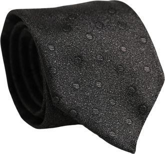 Dolce & Gabbana Zijden stropdas met polkadots jacquard - Heren - Stropdassen - Zwart - ONE Size - Polyester - Accessoires