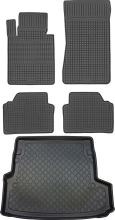 OEM Bmw Serie 3 F30 Familiar (12/2012-02/2019) - Juego De Alfombrillas De Goma Para Coche + Alfombrilla Para Maletero