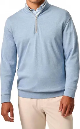 Johnnie-O Hanks Quarter Zip Top In Lapis