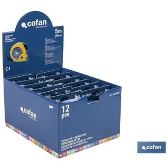 cofan Cofan Expositor De Flex&oacute;metros 25 Mm X 5 M 12 Uds., Expositores Para Flex&oacute;metros De Cofan, Una Herramienta Esencial Para Cualquier Ferreter&iacute;a O Tienda