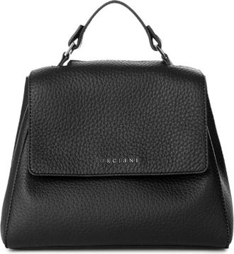 Orciani Zwarte leren handtas met zakken - Dames - Handtassen - Zwart - ONE Size - Tassen