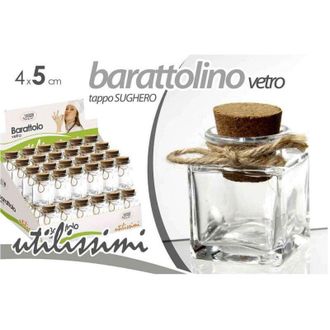 Trade Shop Trade Shop - Set 48 Pz Barattolo Barattolino Tappo Sughero Bomboniera In Vetro 4x5cm 715778