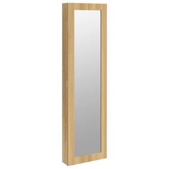 Berkfield Home Mirror Jewellery Cabinet Wall Mounted 30x8.5x106 cm in Brown