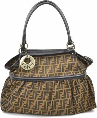 Fendi Pre-owned Handbags, female, Brown, Size: ONE SIZE Pre-owned Canvas Bag