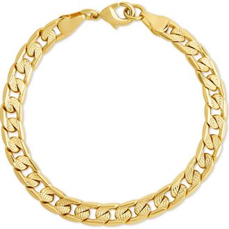 Sterling Forever Textured Figaro Chain Bracelet in Gold at Nordstrom Rack