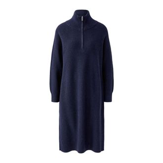 Oui Dames, Jurken, Blauw, Maat: S Wol