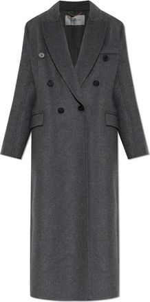 Victoria Beckham Dubbele-knoopjas met enkele split - Dames - Mantel - Grijs - 2XS - Wol - Jassen