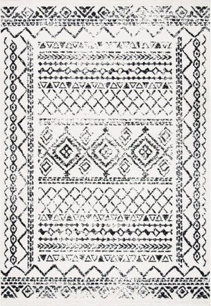 Safavieh Alfombra bohemio de polipropileno blanco/negro, 122 x 183 cm