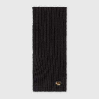 Gucci Wool Cashmere Scarf With Double G