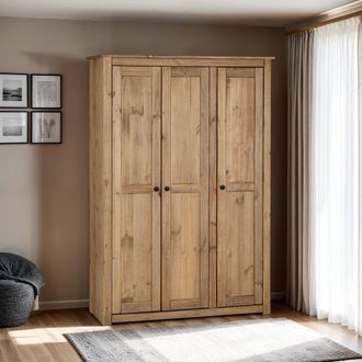 Seconique Panama 3 Door Wardrobe in Natural