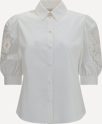 Valentino Camicia con maniche in pizzo Sangallo Woman 42