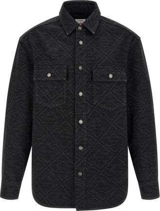 Casablanca Giacca Camicia Jacquard Monogram - - Jackets - Uomo - Nero - S