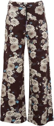 Lords of Harlech Paige Wide Leg Brushed Knit Pant in Serious Floral Black at Nordstrom, Size X-Small