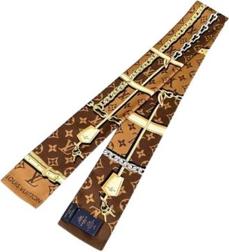 Louis Vuitton Pre-owned Vintage Zijden Sjaal - Dames - Vintage Accessoires - Bruin - ONE Size - Vintage
