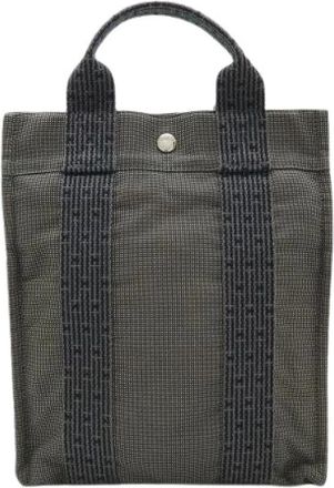 Herm&egrave;s Pre-owned Canvas Aline Backpack PM - Dames - Vintage Rugzakken - Grijs - ONE Size - Vintage