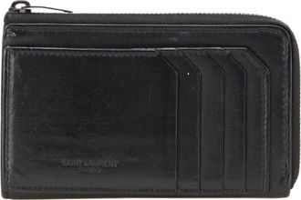 Saint Laurent Black Leather Coin Purse/Coin Case (Pre-Owned)