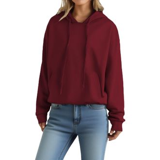 Generic WomenS Sweatshirt Hood Drawstring Y2K Solid Color Crop Hoodies With Pockets Casual Long Sleeves WomenS Pullover Sweaters Lightweight Slim Fit Oversize