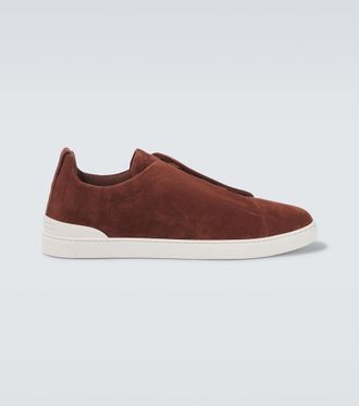 Ermenegildo Zegna Triple Stitch Low suede sneakers