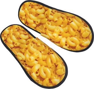 Generic Breathable House Shoes Macaroni And Cheese Fluffy Slipper Plush Hotel Slippers for Bedroom Travel Hotels L