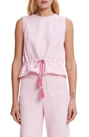 Maje Lirosa Raw Edge Cotton Peplum Top in Pink at Nordstrom Rack, Size 1 (Fits Like 2-4 Us)