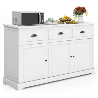 Costway Costway Buffet Sideboard Kitchen Storage Cabinet Modern Buffet Console Table in White