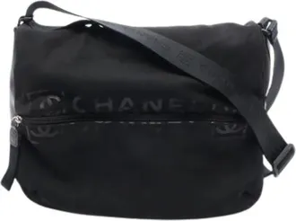 Chanel Pre-owned Cross Body Bags, male, Black, Size: ONE SIZE Pre-owned Nylon Shoulder Bag