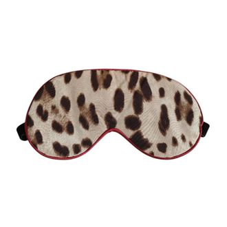 Dolce & Gabbana Accessories, female, Multicolor, Size: ONE SIZE Leopard Print Silk Sleep Eye Mask
