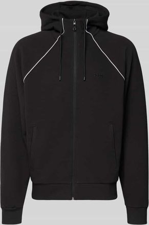 HUGO BOSS Regular Fit Sweatjacke aus Baumwoll-Mix in Black, Größe XXXL