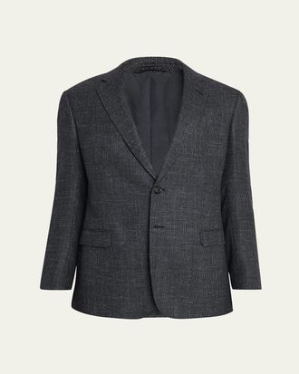 Giorgio Armani Mens Wool Blend Melange Two-Button Sport Coat