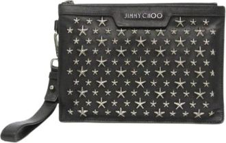 Jimmy Choo London Pre-owned Clutches, female, Black, Size: ONE SIZE Pre-owned Leather clutches
