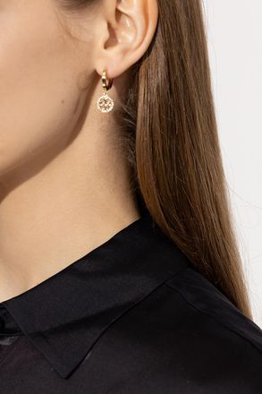 Tory Burch Miller Earrings With Logo, Womens, Gold